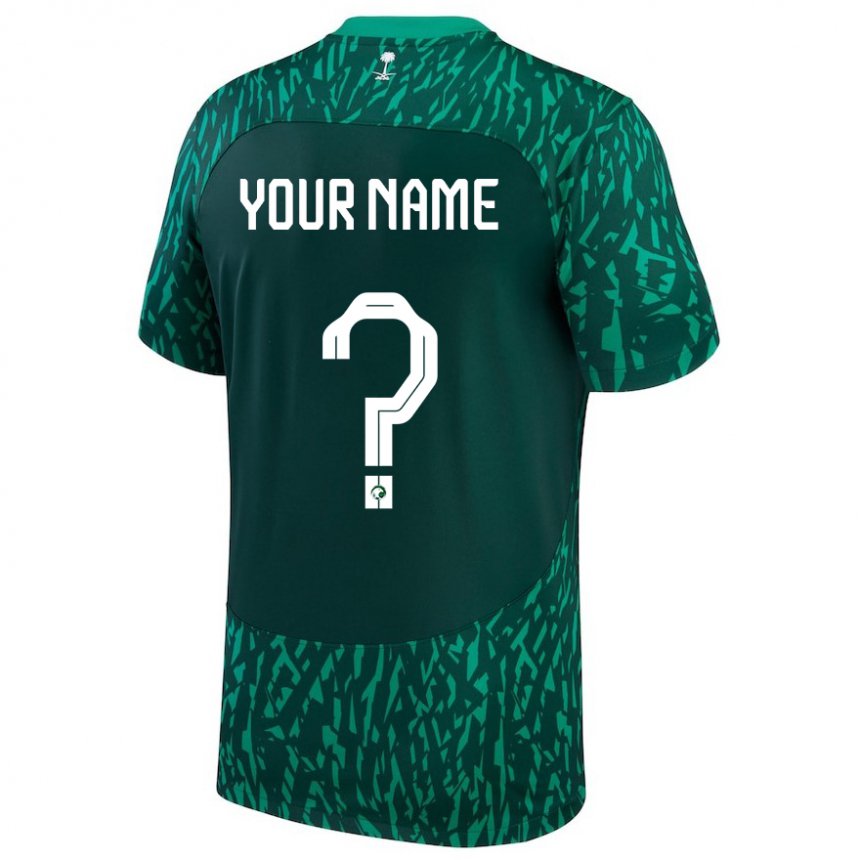 Homem Camisola Saudita Seu Nome #0 Verde Escuro Alternativa 22-24 Camisa