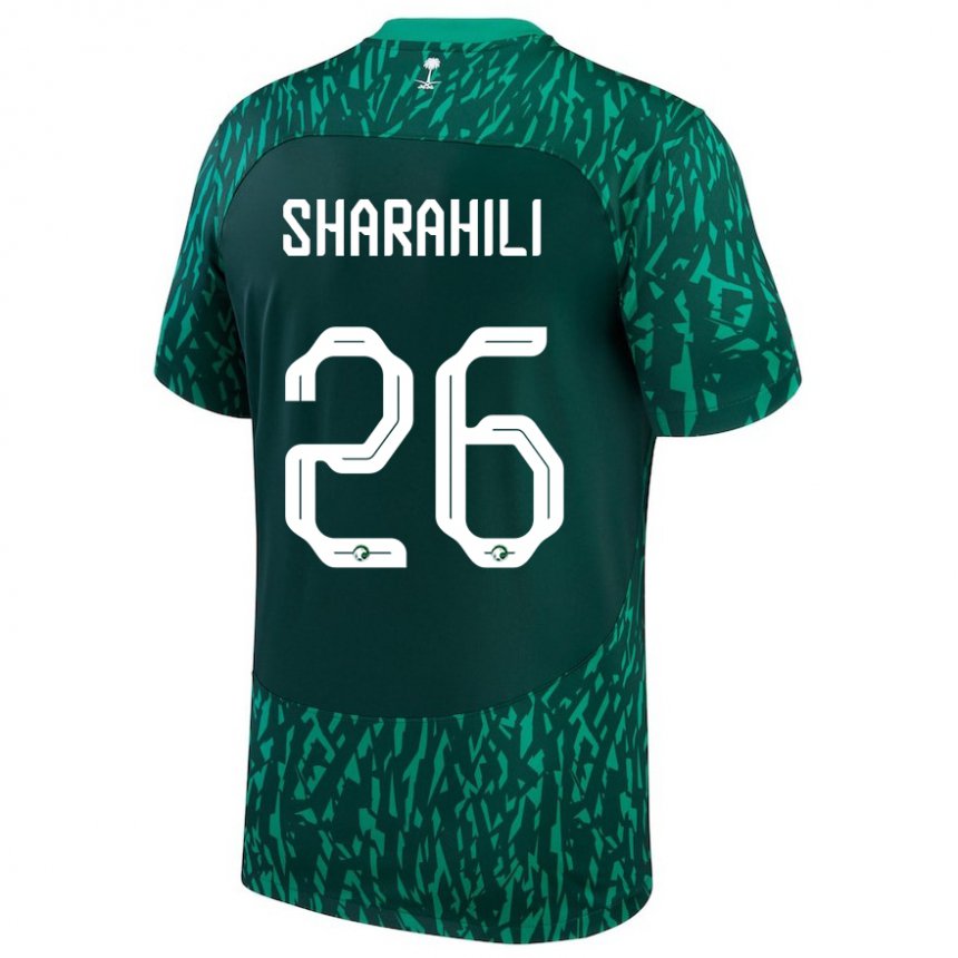 Homem Camisola Saudita Riyadh Sharahili #26 Verde Escuro Alternativa 22-24 Camisa
