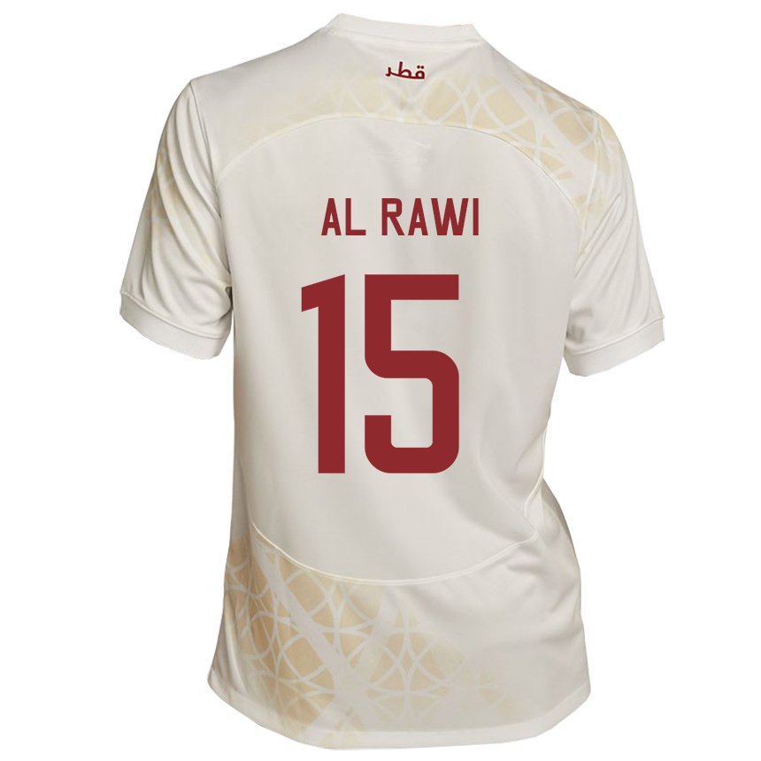 Homem Camisola Catari Bassam Al Rawi #15 Bege Dourado Alternativa 22-24 Camisa