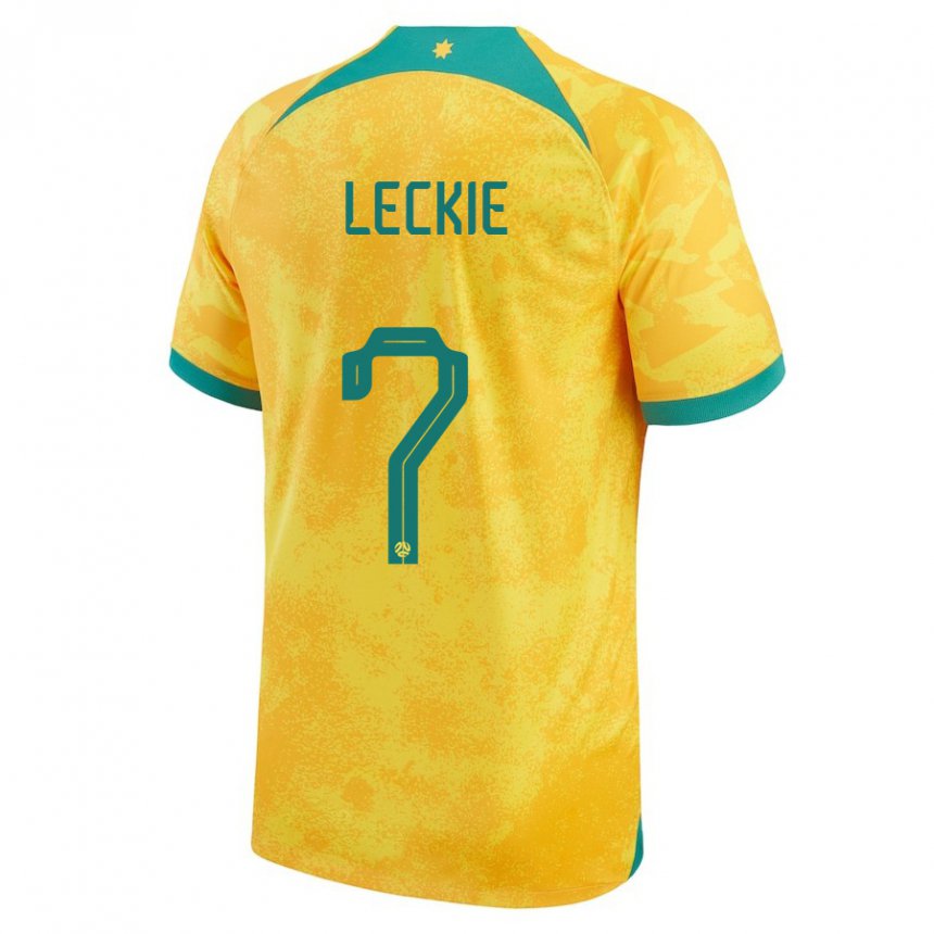 Mulher Camisola Australiana Mathew Leckie #7 Dourado Principal 22-24 Camisa