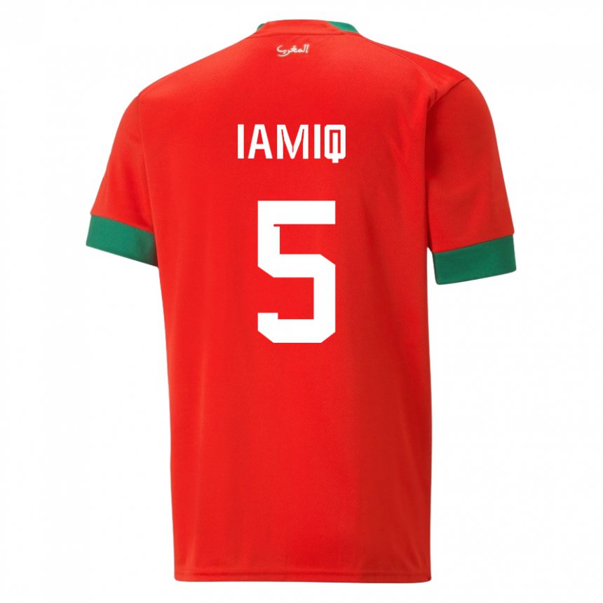 Mulher Camisola Marroquina Jawad Iamiq #5 Vermelho Principal 22-24 Camisa