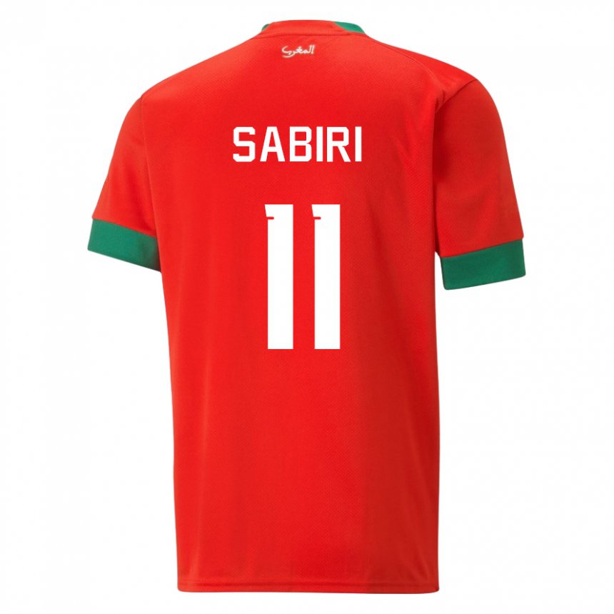 Mulher Camisola Marroquina Abdelhamid Sabiri #11 Vermelho Principal 22-24 Camisa
