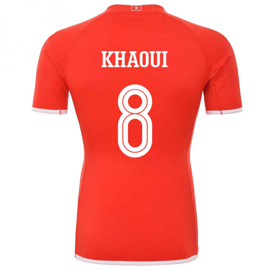 Mulher Camisola Tunisiana Saif Eddine Khaoui #8 Vermelho Principal 22-24 Camisa