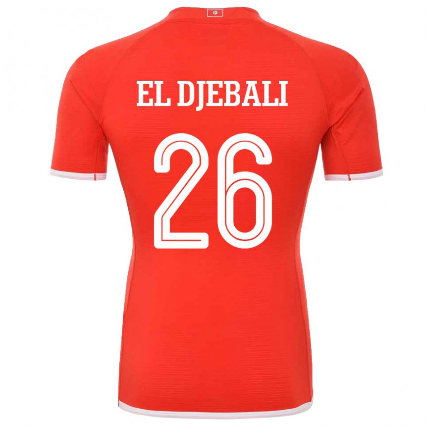Mulher Camisola Tunisiana Chaim El Djebali #26 Vermelho Principal 22-24 Camisa