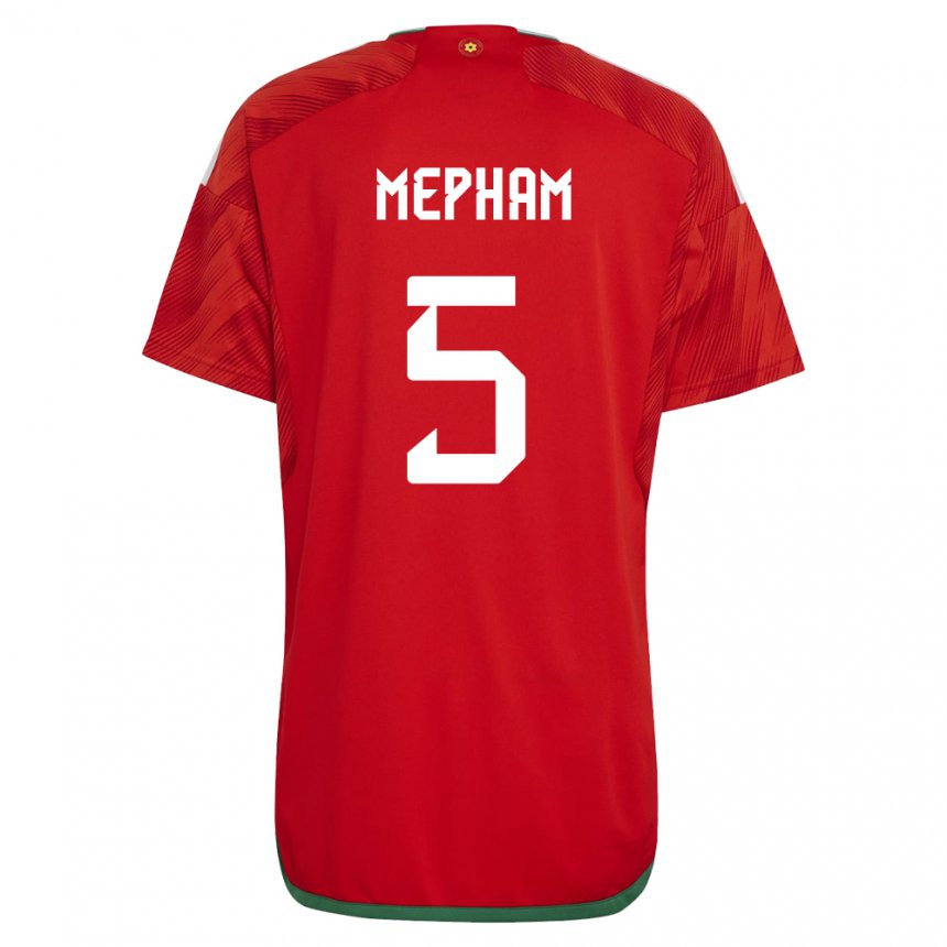 Mulher Camisola Galesa Chris Mepham #5 Vermelho Principal 22-24 Camisa