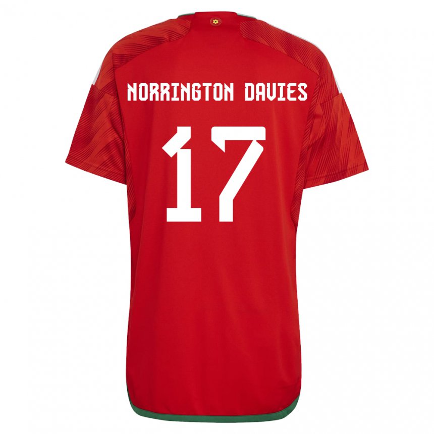 Mulher Camisola Galesa Rhys Norrington Davies #17 Vermelho Principal 22-24 Camisa