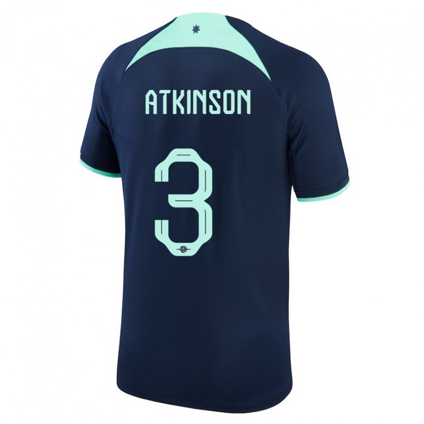 Mulher Camisola Australiana Nathaniel Atkinson #3 Azul Escuro Alternativa 22-24 Camisa