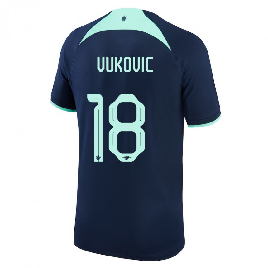 Mulher Camisola Australiana Danny Vukovic #18 Azul Escuro Alternativa 22-24 Camisa