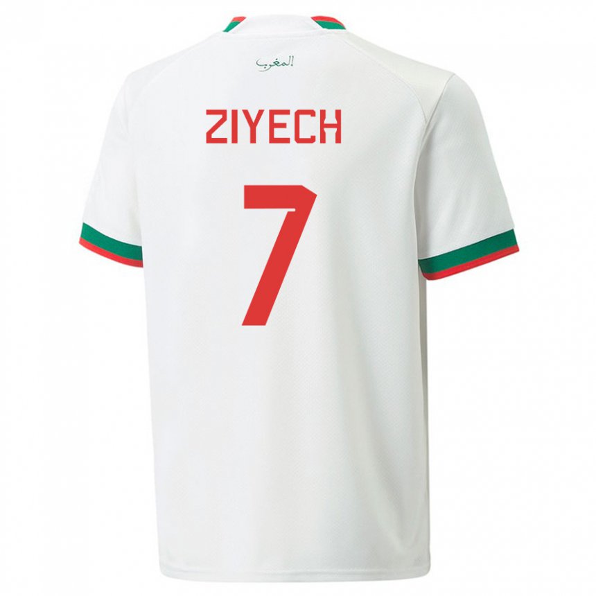 Mulher Camisola Marroquina Hakim Ziyech #7 Branco Alternativa 22-24 Camisa