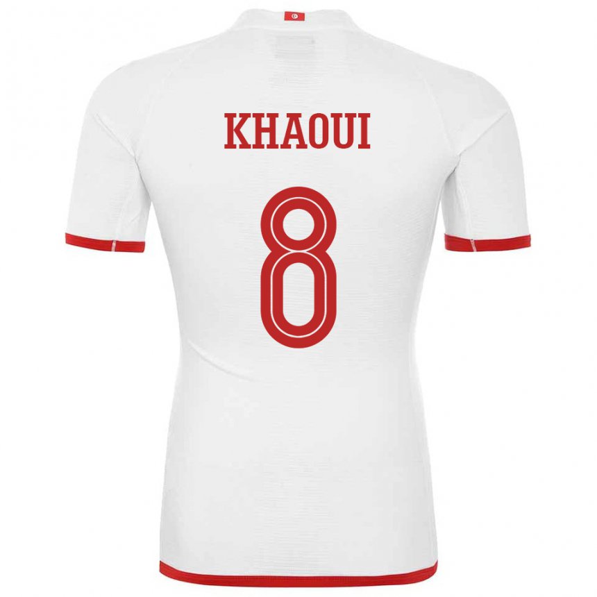 Mulher Camisola Tunisiana Saif Eddine Khaoui #8 Branco Alternativa 22-24 Camisa