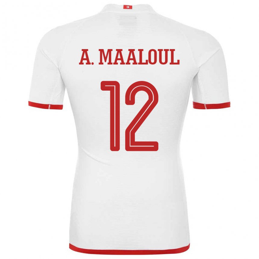 Mulher Camisola Tunisiana Ali Maaloul #12 Branco Alternativa 22-24 Camisa