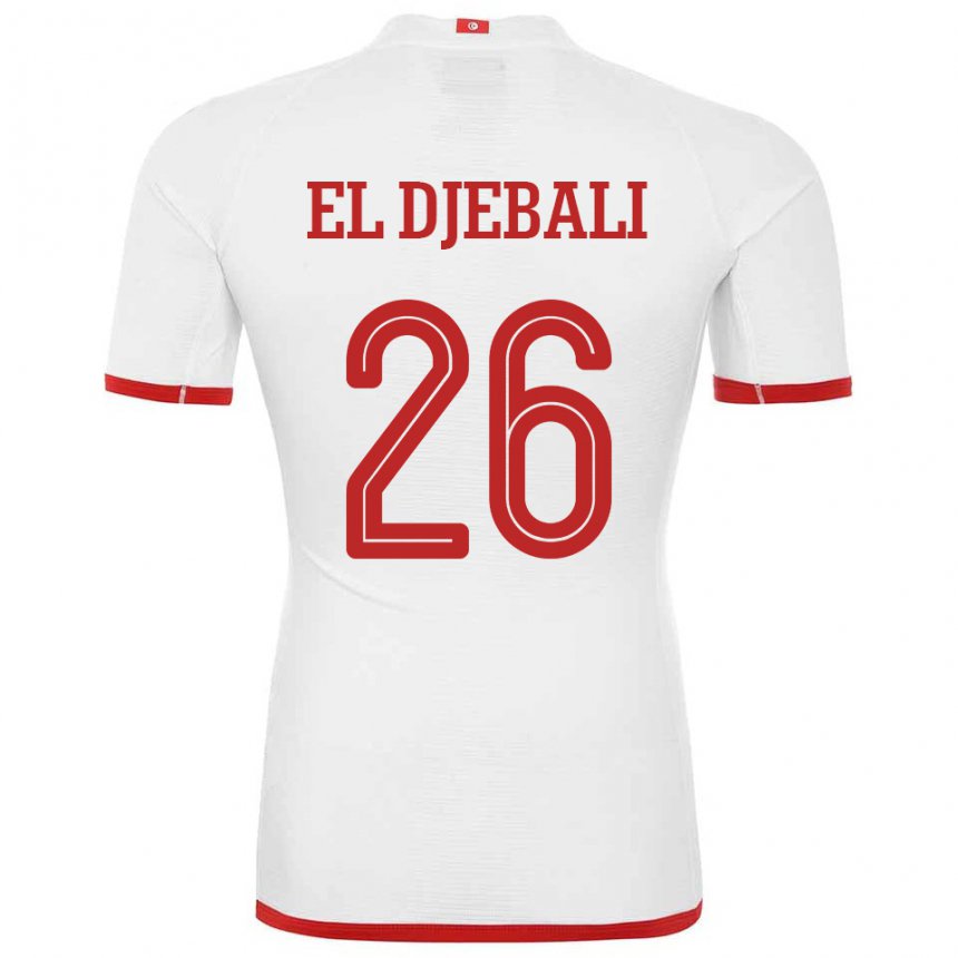 Mulher Camisola Tunisiana Chaim El Djebali #26 Branco Alternativa 22-24 Camisa