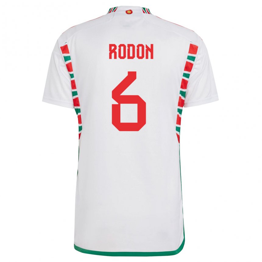 Mulher Camisola Galesa Joe Rodon #6 Branco Alternativa 22-24 Camisa