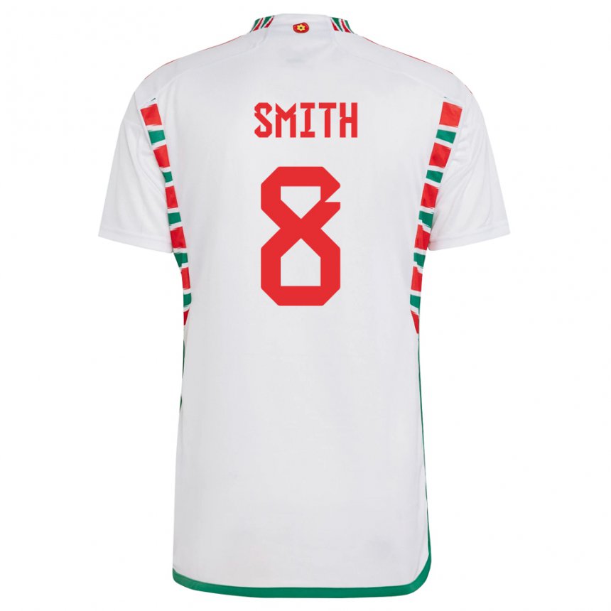 Mulher Camisola Galesa Matt Smith #8 Branco Alternativa 22-24 Camisa