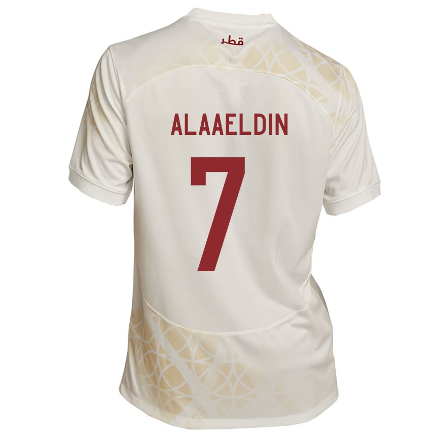 Mulher Camisola Catari Ahmed Alaaeldin #7 Bege Dourado Alternativa 22-24 Camisa