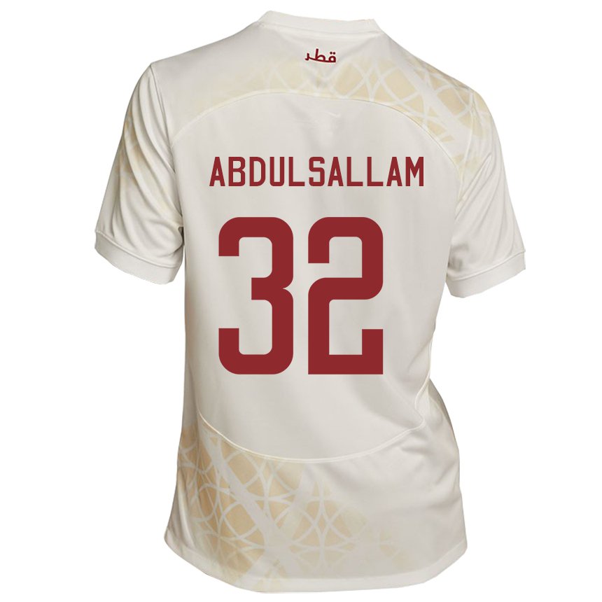Mulher Camisola Catari Jassem Gaber Abdulsallam #32 Bege Dourado Alternativa 22-24 Camisa