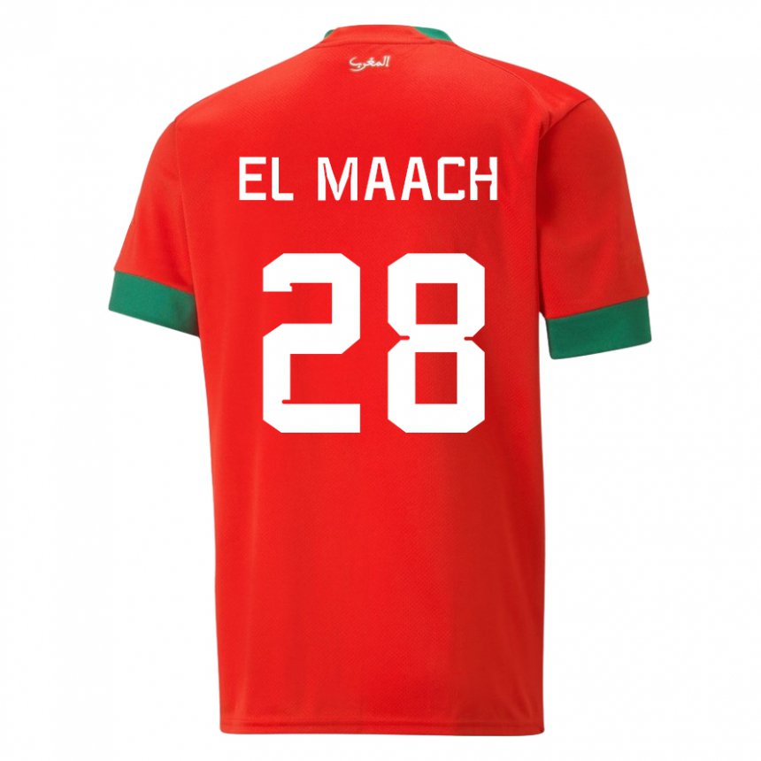 Criança Camisola Marroquina Fouad El Maach #28 Vermelho Principal 22-24 Camisa