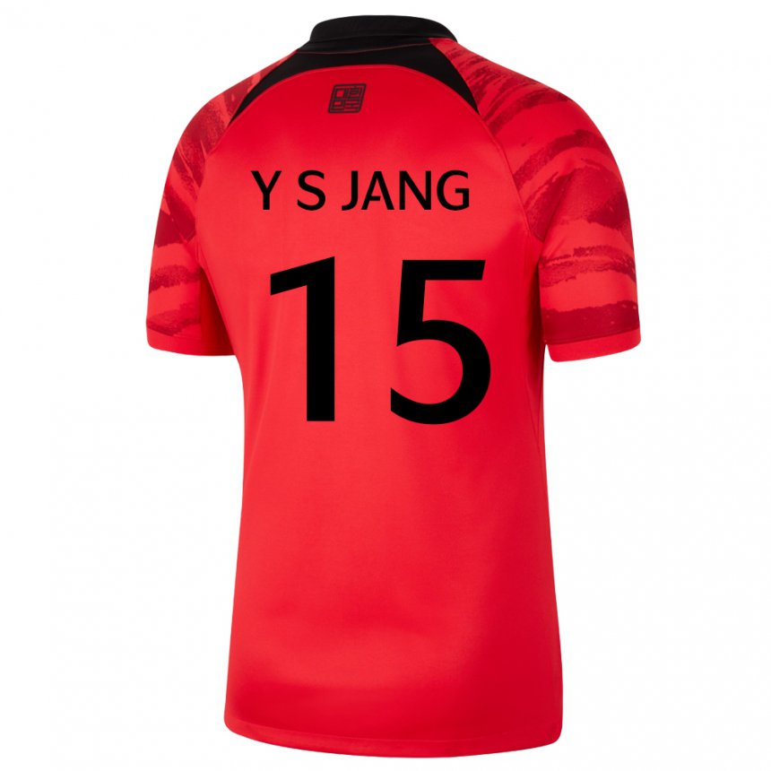 Criança Camisola Sul‑coreana Jang Yun Sik #15 Vermelho Preto Principal 22-24 Camisa