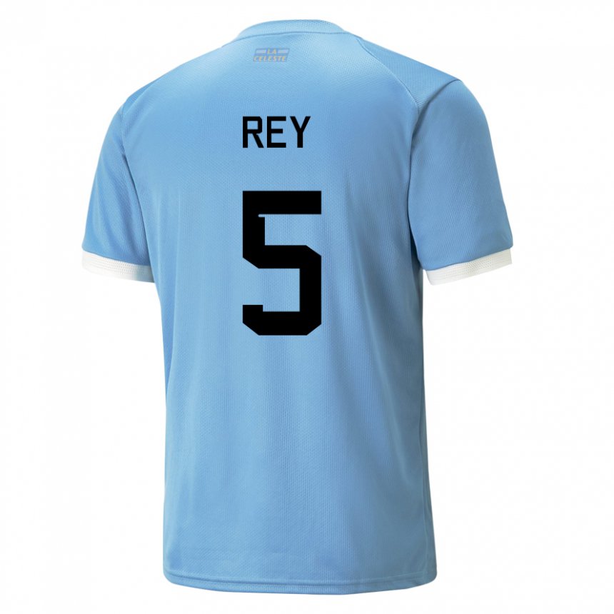 Criança Camisola Uruguaia Rodrigo Rey #5 Azul Principal 22-24 Camisa