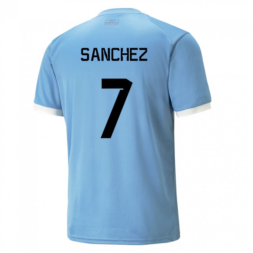 Criança Camisola Uruguaia Renzo Sanchez #7 Azul Principal 22-24 Camisa