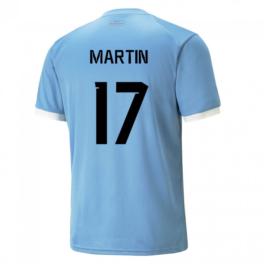 Criança Camisola Uruguaia Juan Martin #17 Azul Principal 22-24 Camisa