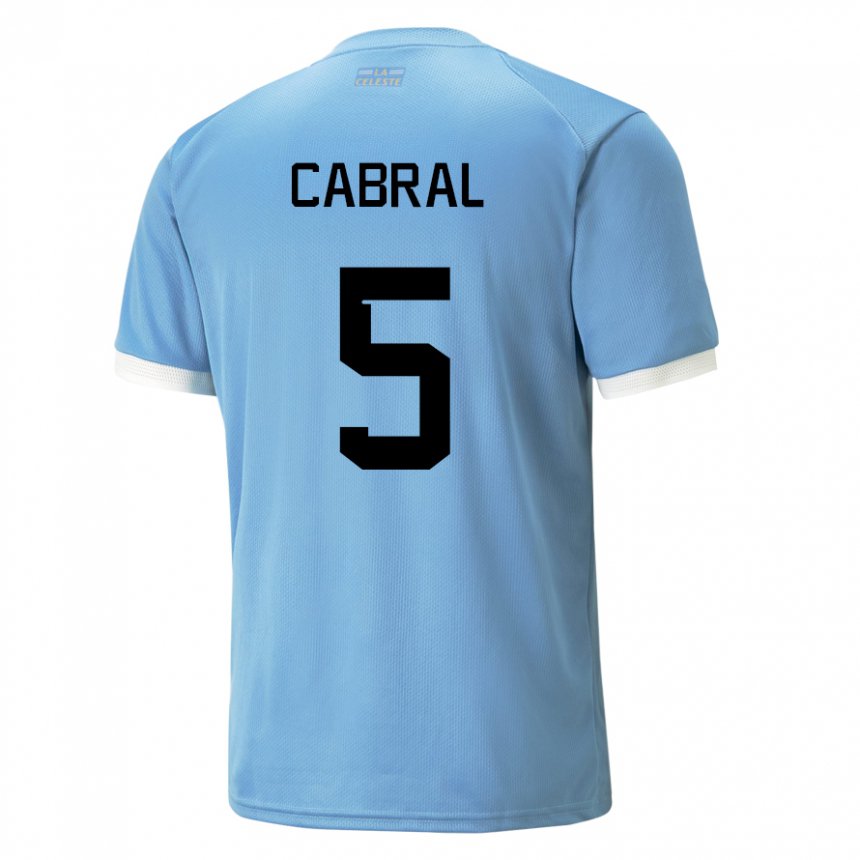 Criança Camisola Uruguaia Maximo Cabral #5 Azul Principal 22-24 Camisa