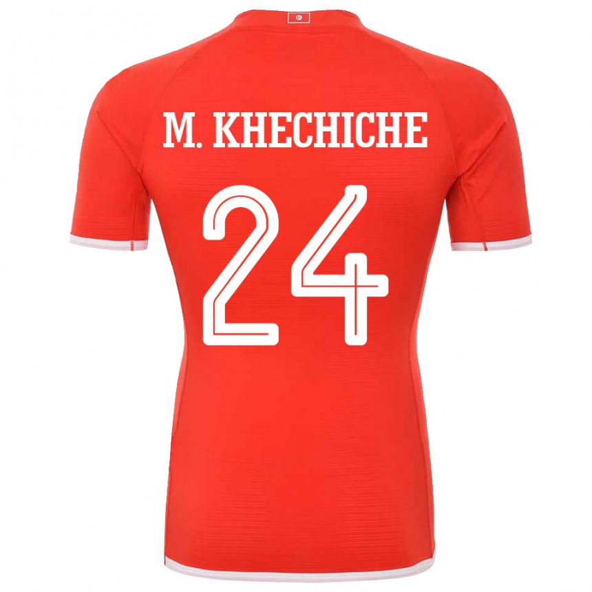 Criança Camisola Tunisiana Mohamed Amine Khechiche #24 Vermelho Principal 22-24 Camisa