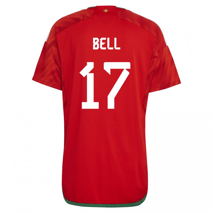 Criança Camisola Galesa Zac Bell #17 Vermelho Principal 22-24 Camisa