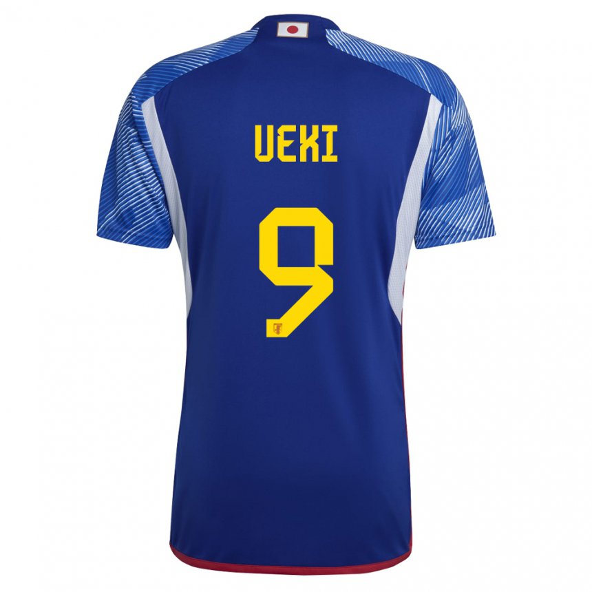 Criança Camisola Japonesa Riko Ueki #9 Azul Real Principal 22-24 Camisa