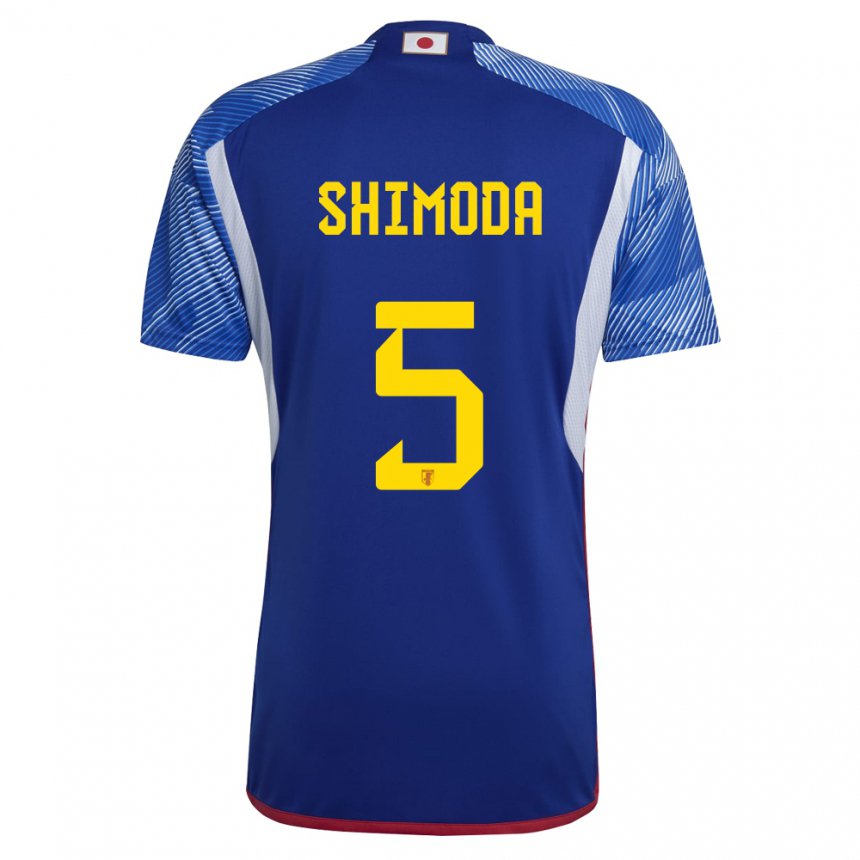 Criança Camisola Japonesa Yoshihiro Shimoda #5 Azul Real Principal 22-24 Camisa