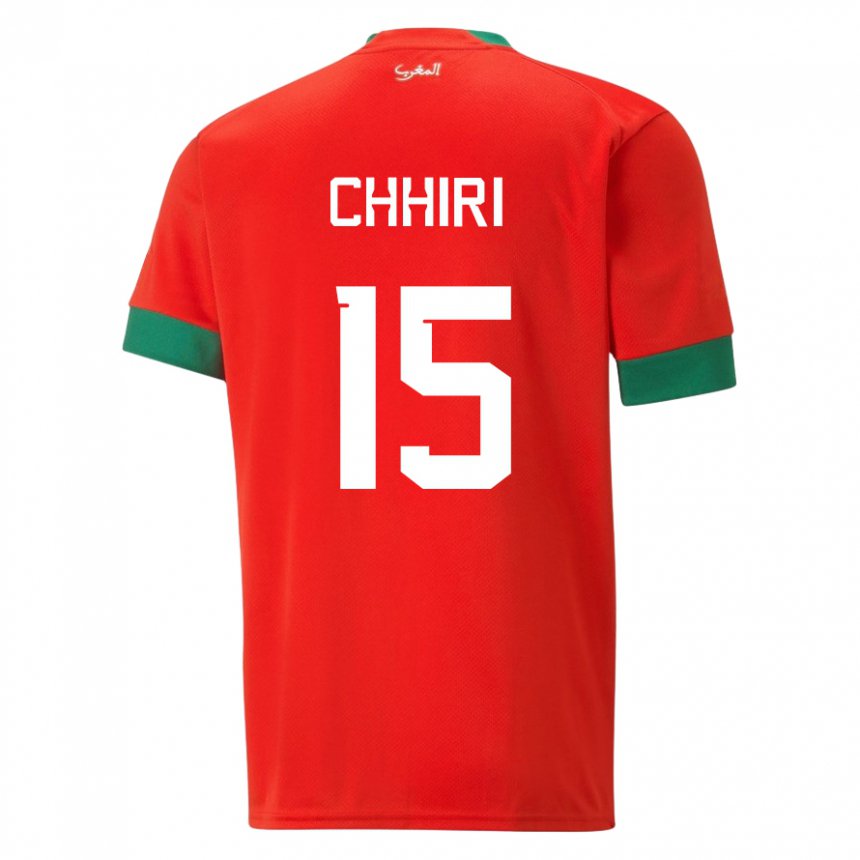 Criança Camisola Marroquina Ghizlane Chhiri #15 Vermelho Principal 22-24 Camisa