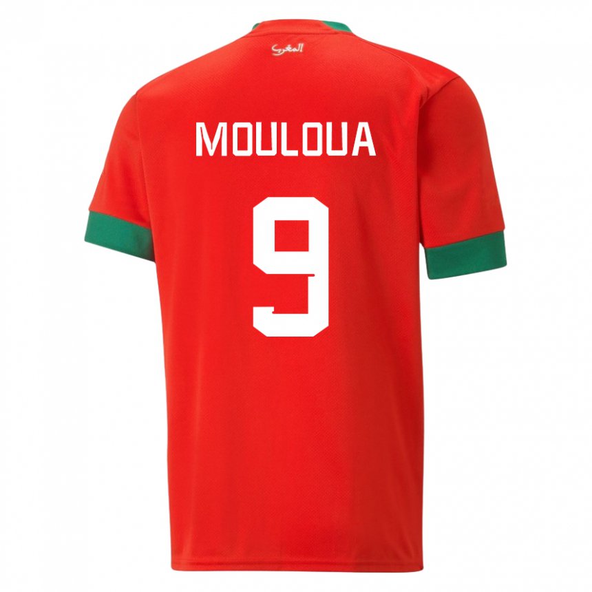 Criança Camisola Marroquina Ayoub Mouloua #9 Vermelho Principal 22-24 Camisa