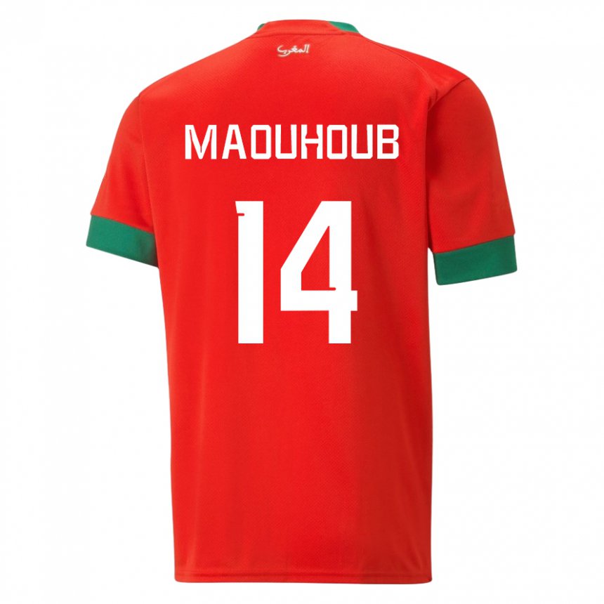 Criança Camisola Marroquina El Mehdi Maouhoub #14 Vermelho Principal 22-24 Camisa