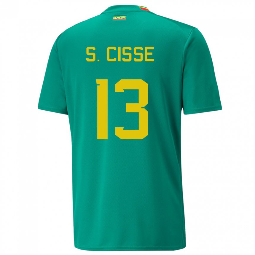 Criança Camisola Senegalesa Souleymane Cisse #13 Verde Alternativa 22-24 Camisa