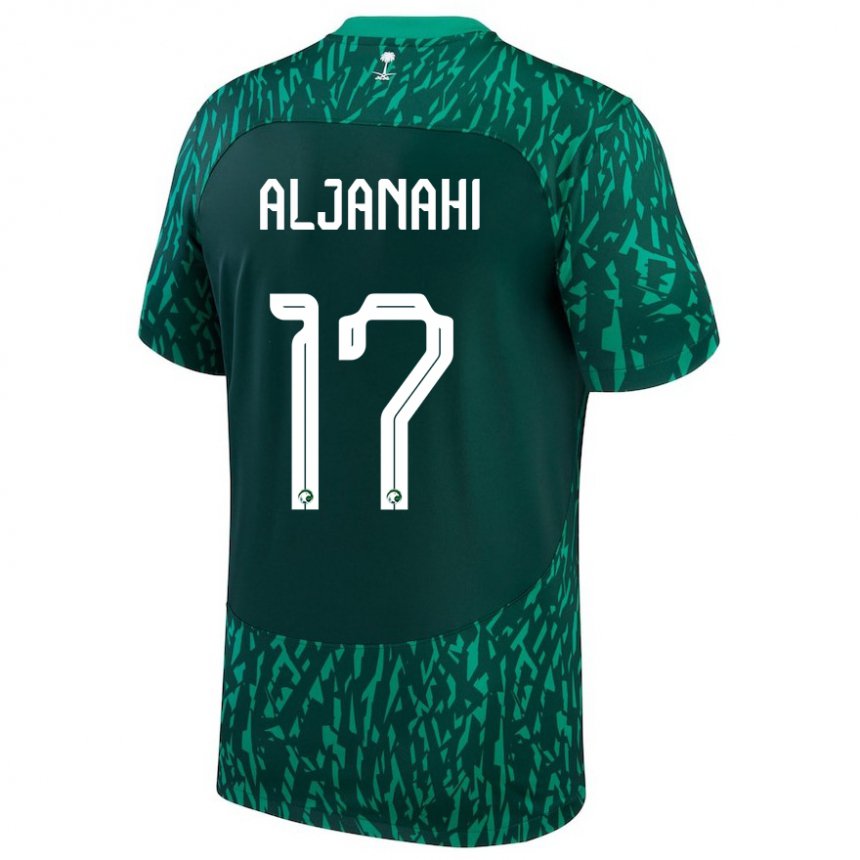 Criança Camisola Saudita Nawaf Aljanahi #17 Verde Escuro Alternativa 22-24 Camisa