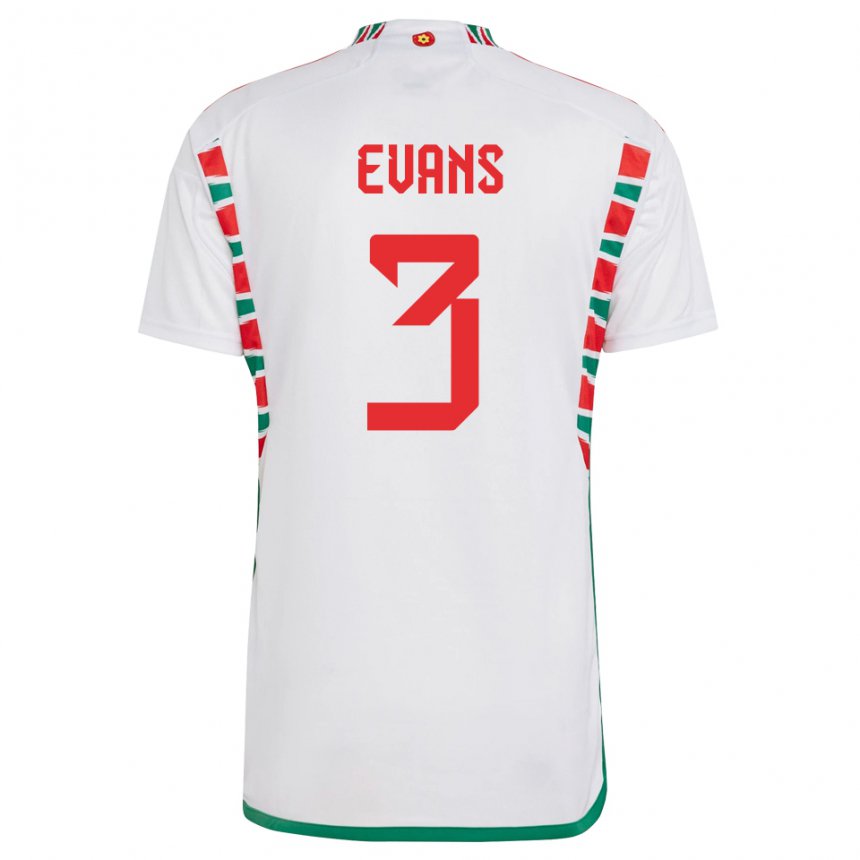 Criança Camisola Galesa Gemma Evans #3 Branco Alternativa 22-24 Camisa