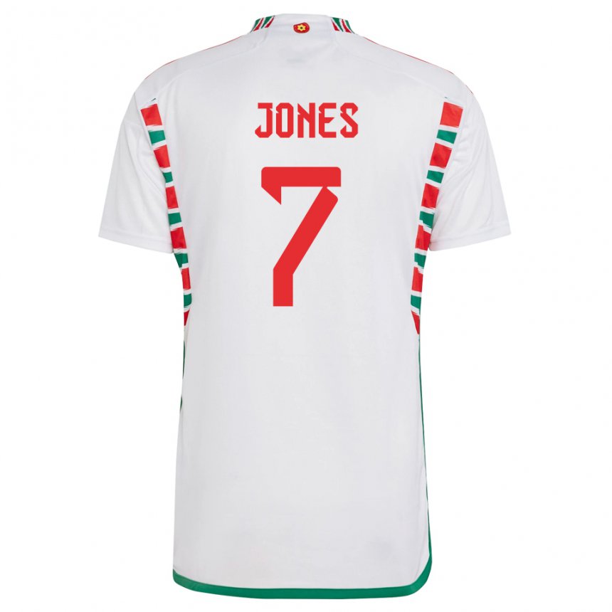 Criança Camisola Galesa Emma Jones #7 Branco Alternativa 22-24 Camisa