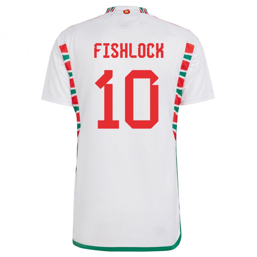 Criança Camisola Galesa Jessica Fishlock #10 Branco Alternativa 22-24 Camisa