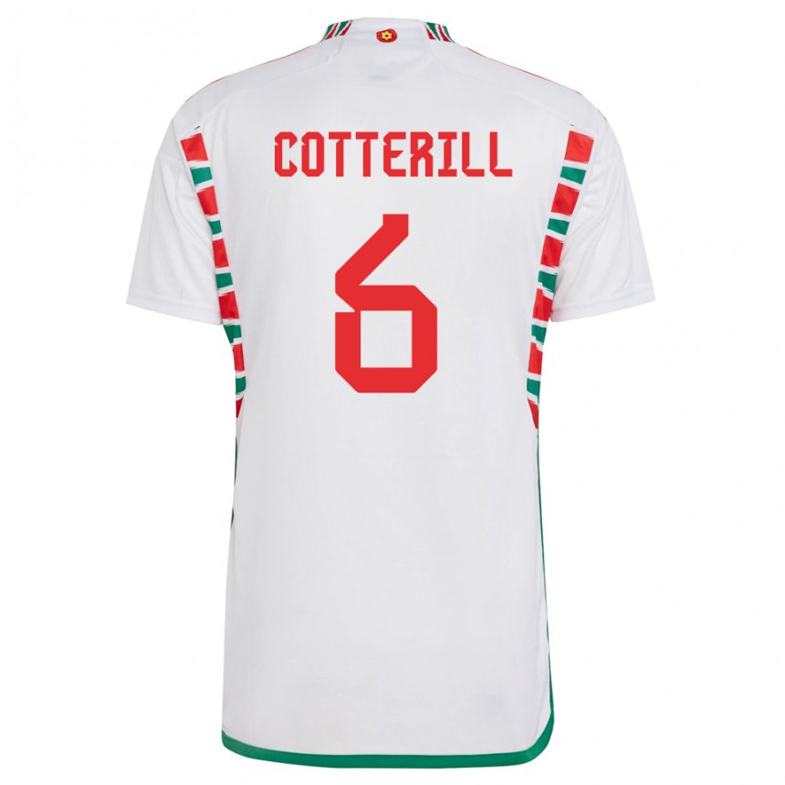 Criança Camisola Galesa Joel Cotterill #6 Branco Alternativa 22-24 Camisa