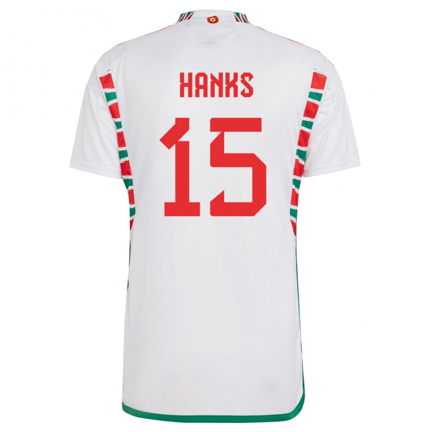 Criança Camisola Galesa Justin Hanks #15 Branco Alternativa 22-24 Camisa