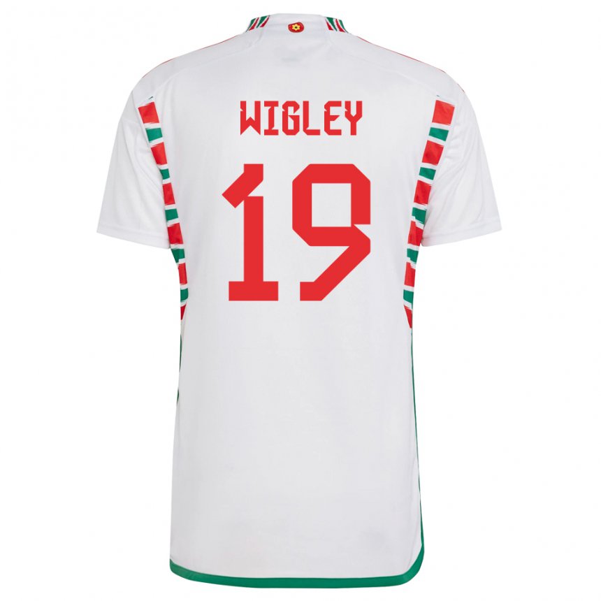 Criança Camisola Galesa Morgan Wigley #19 Branco Alternativa 22-24 Camisa