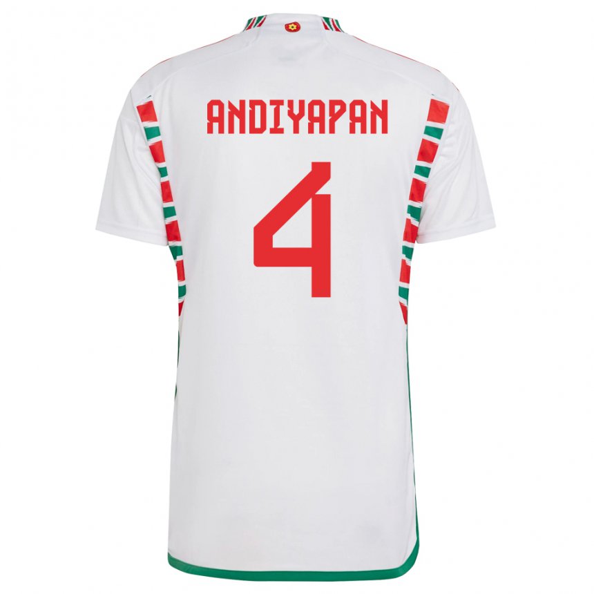 Criança Camisola Galesa William Andiyapan #4 Branco Alternativa 22-24 Camisa