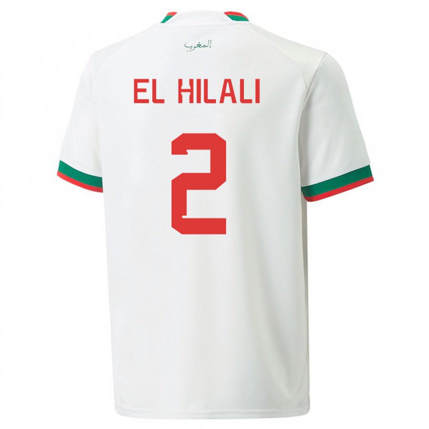 Criança Camisola Marroquina Omar El Hilali #2 Branco Alternativa 22-24 Camisa