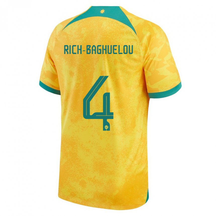 Homem Camisola Australiana Jay Rich Baghuelou #4 Dourado Principal 22-24 Camisa