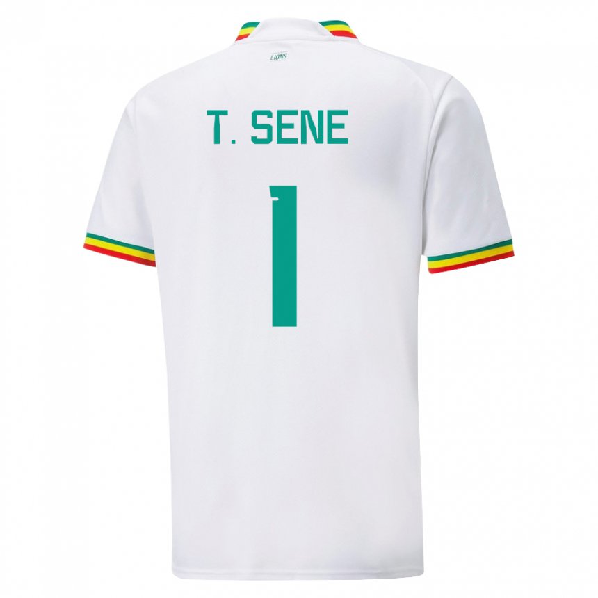 Homem Camisola Senegalesa Thiaba Gueye Sene #1 Branco Principal 22-24 Camisa