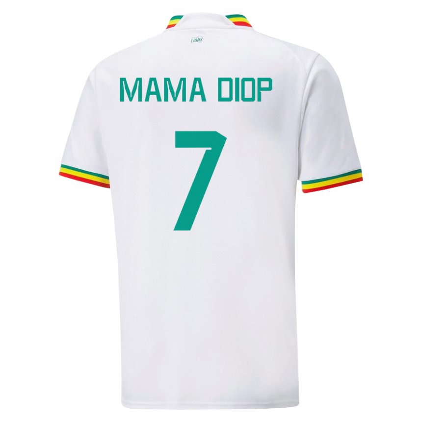 Homem Camisola Senegalesa Mama Diop #7 Branco Principal 22-24 Camisa