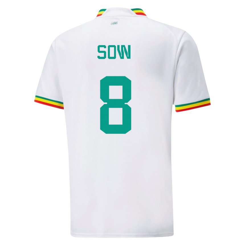 Homem Camisola Senegalesa Mbayang Sow #8 Branco Principal 22-24 Camisa