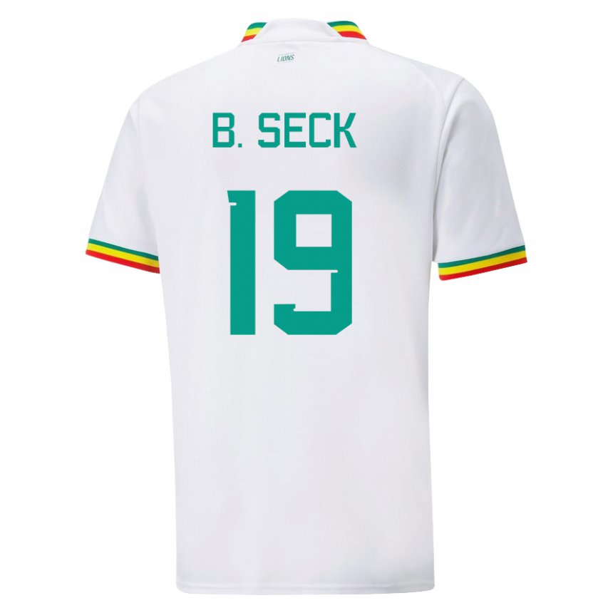 Homem Camisola Senegalesa Bineta Korkel Seck #19 Branco Principal 22-24 Camisa