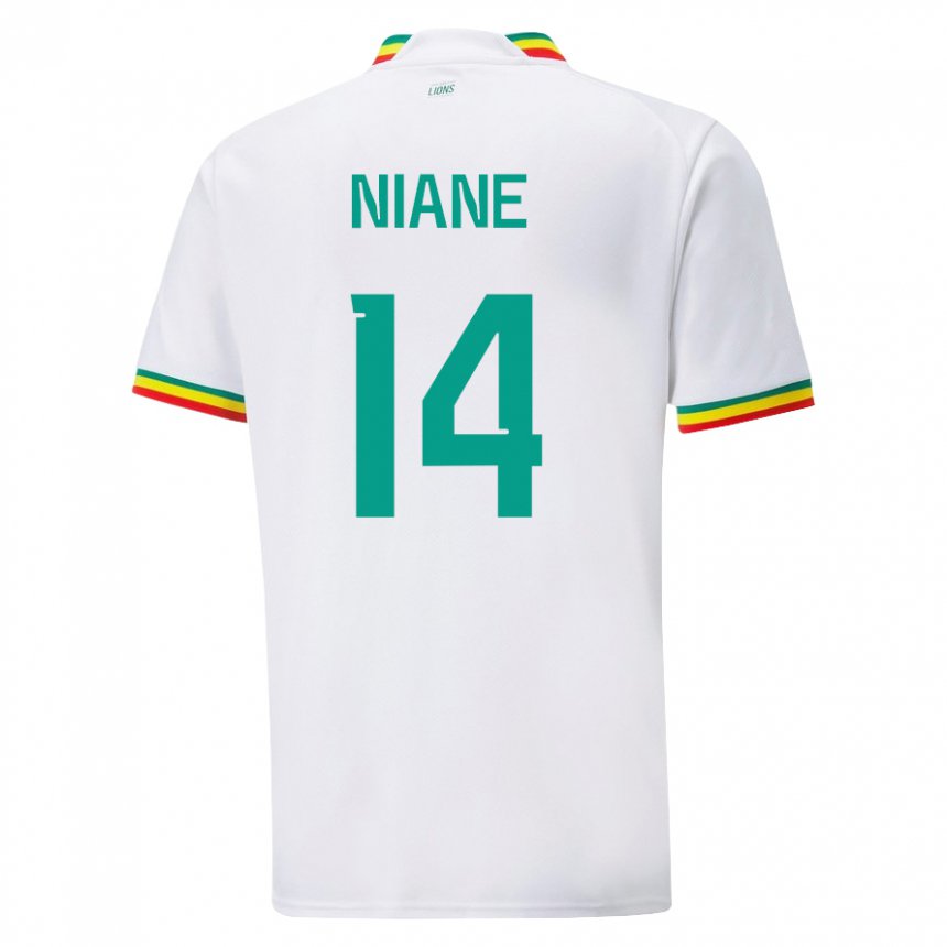 Homem Camisola Senegalesa Ibrahima Niane #14 Branco Principal 22-24 Camisa