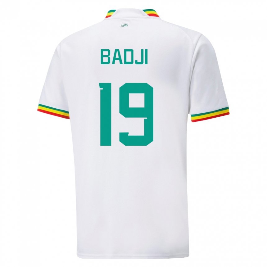 Homem Camisola Senegalesa Youssouph Badji #19 Branco Principal 22-24 Camisa